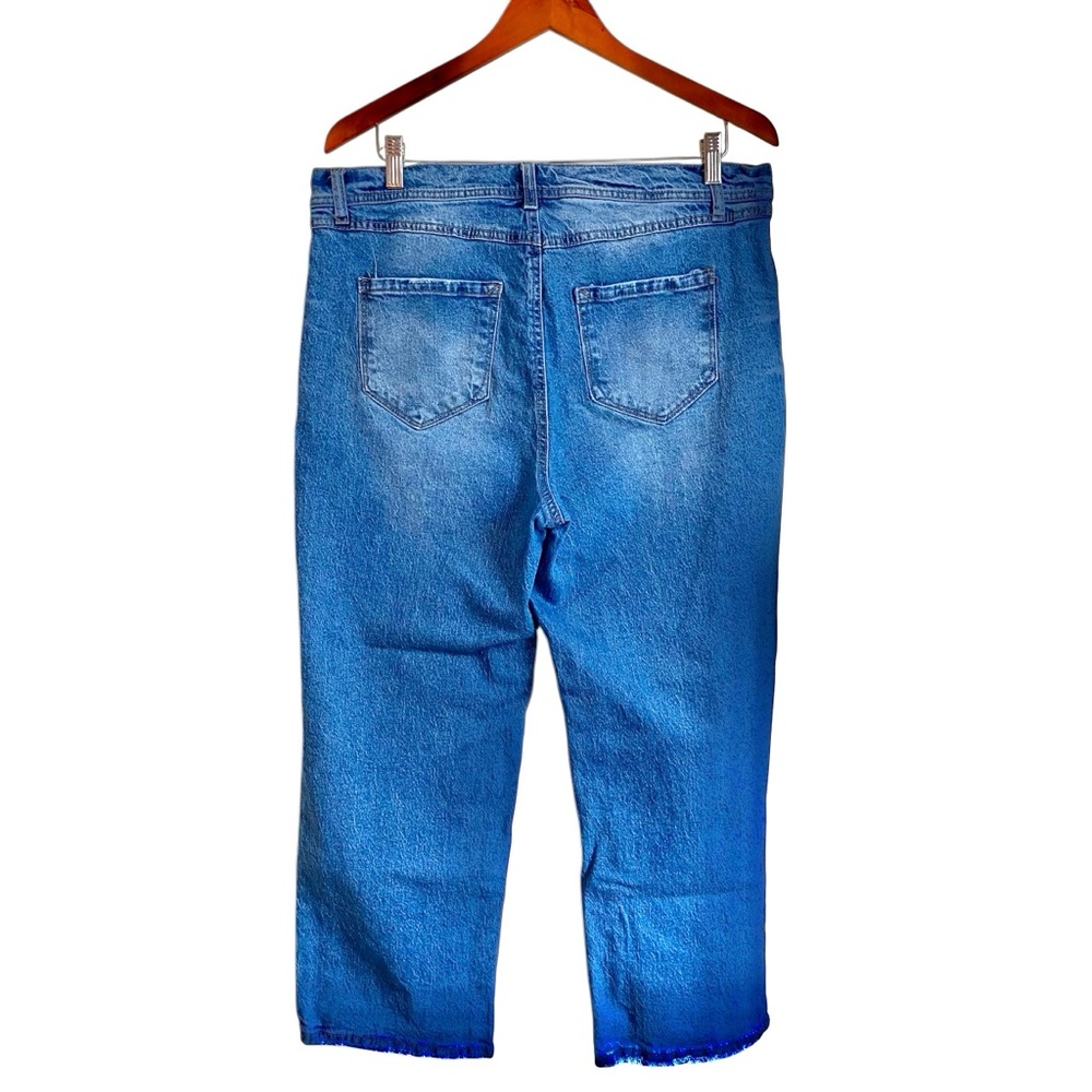 KENSIE Mila Relaxed Straight Leg Blue Jeans Size 14/32 Stretchy - Picture 9 of 14